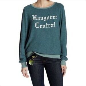 Wildfox Womens Dark Teal Hangover Central BBJ Jumper Pullover Sweatshirt Size XS